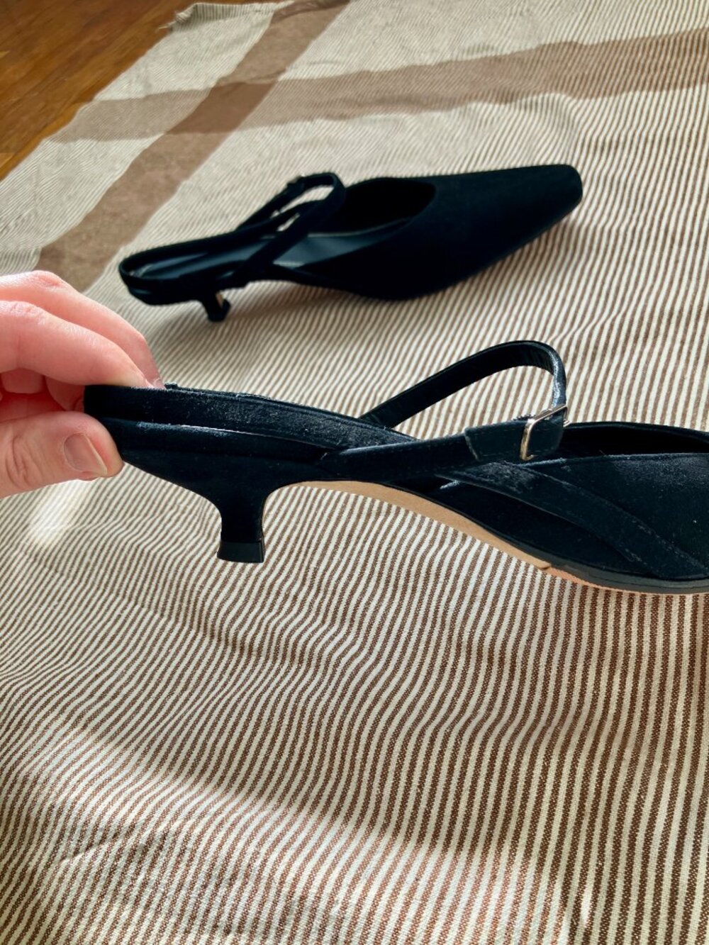 Allison Bornstein x Jack Erwin black slingback kitten heel size 10 - Picture 4 of 7
